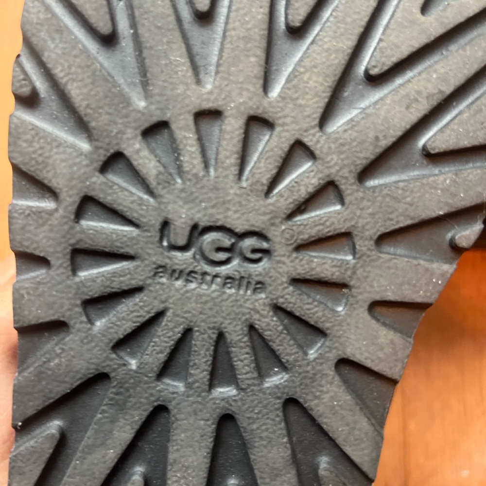 UGG Black Shearling Boots with Button Detail - Picture 5 of 5